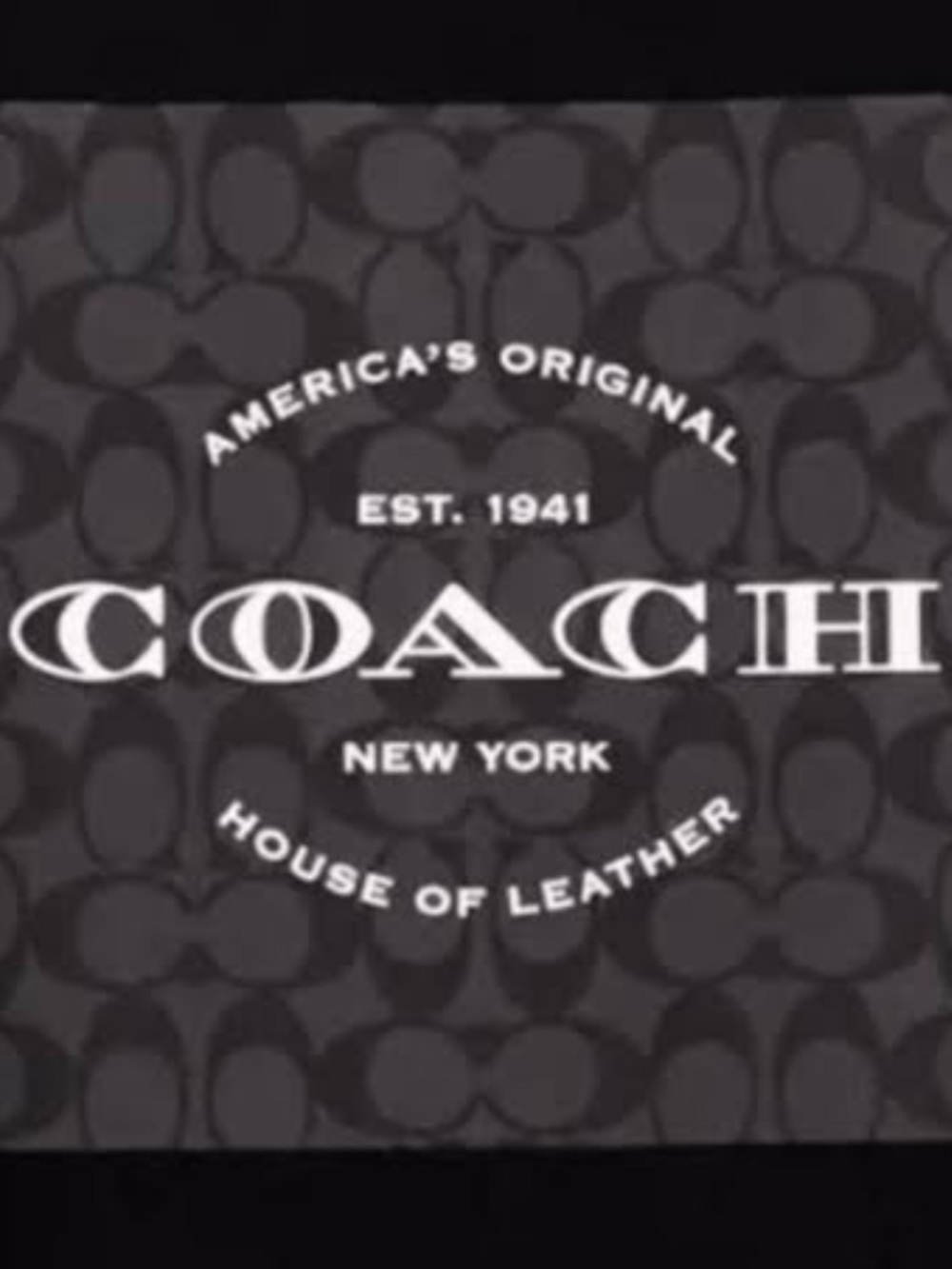 Coach Black Logo Plaque with Silver Tone